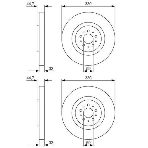 Bosch bremsscheiben ø330mm - 2x,
