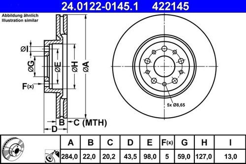 Bremsscheibe vorne ate - 2,